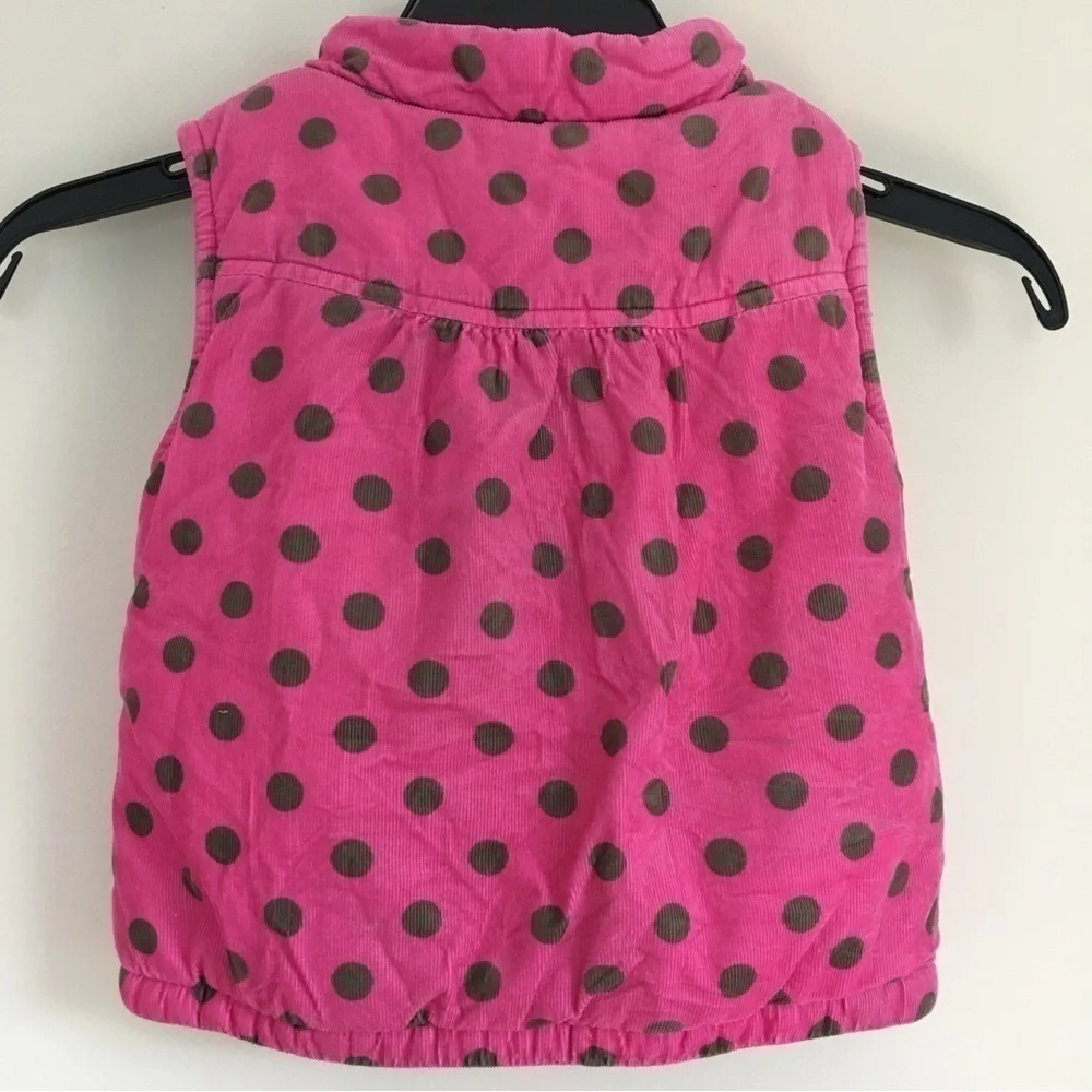 Carter's Toddler Girls Pink Polka Dot Cotton Corduroy Thick Winter Puffer Vest